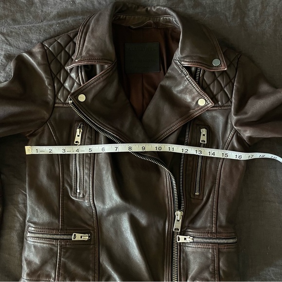 All Saints Cargo Leather Biker Jacket - Picture 7 of 9